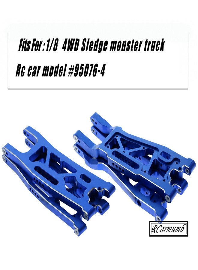 Rcarmumb Suspension Arms Upgrades Part for 1/8 Sledge 4WD #95076-4, 4pcs Aluminum Front Rear Swing Arm Hops Up w/Carbon Fibre Dust-Proof Protection Plate,Navy Blue - Image 2